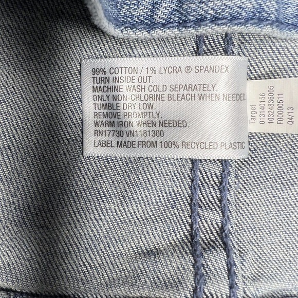 Merona Women's Blue Long Sleeve Button Up Stretch Denim Jean Jacket Size L - Picture 8 of 10